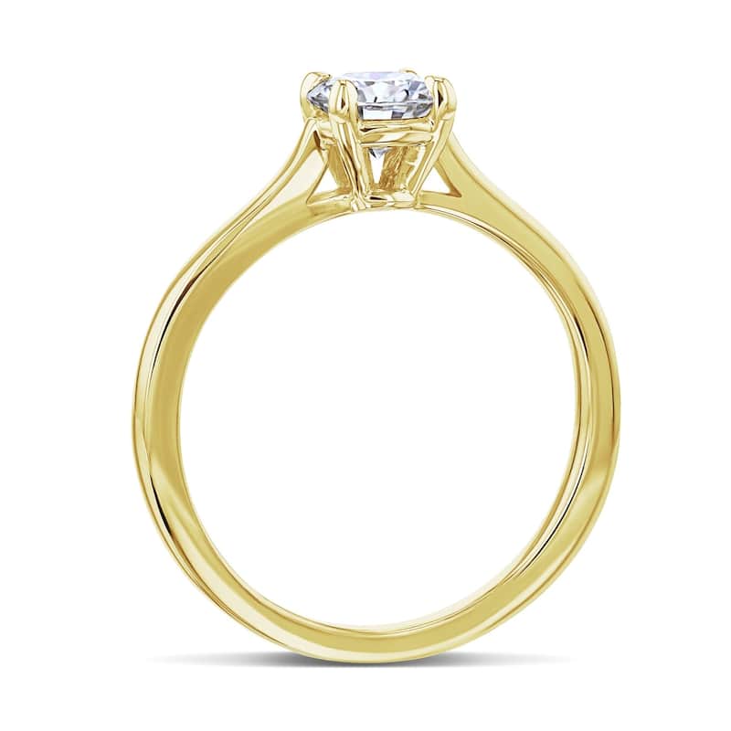 Annello by Kobelli 14k Gold 1/2ct Round Moissanite Solitaire Petite Engagement Ring (GH/VS)