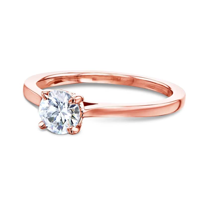 Annello by Kobelli 14k Gold 1/2ct Round Moissanite Solitaire Petite Engagement Ring (GH/VS)