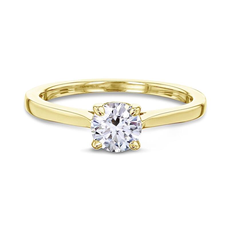 Annello by Kobelli 14k Gold 1/2ct Round Moissanite Solitaire Petite Engagement Ring (GH/VS) - 10.5 - Yellow