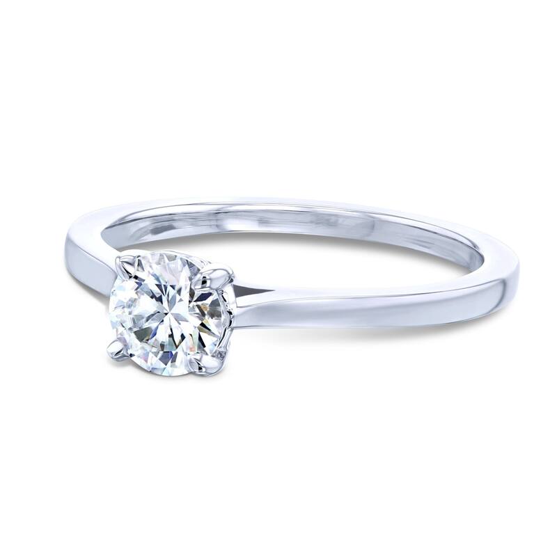 Annello by Kobelli 14k Gold 1/2ct Round Moissanite Solitaire Petite Engagement Ring (GH/VS)