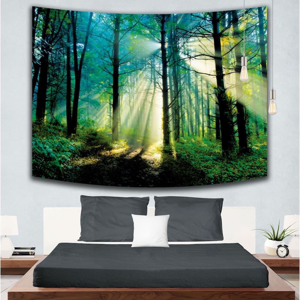 Forest Tree Nature Scene Tapestry Landscape Wall Hanging - 59 * 79 inch