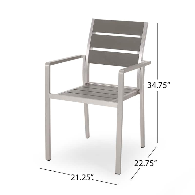 Cape Coral Outdoor 6-seater Aluminum Dining Set by Christopher Knight Home