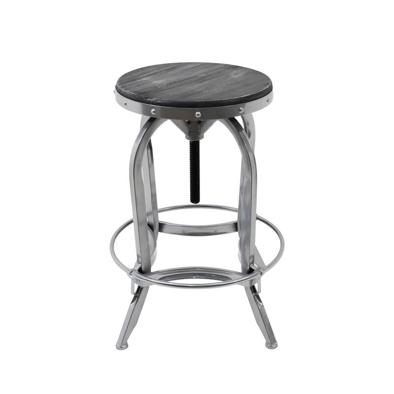 Farmdale Industrial Reclaimed Firwood Adjustable Height Swivel Bar Stool (Set of 2) by Christopher Knight Home