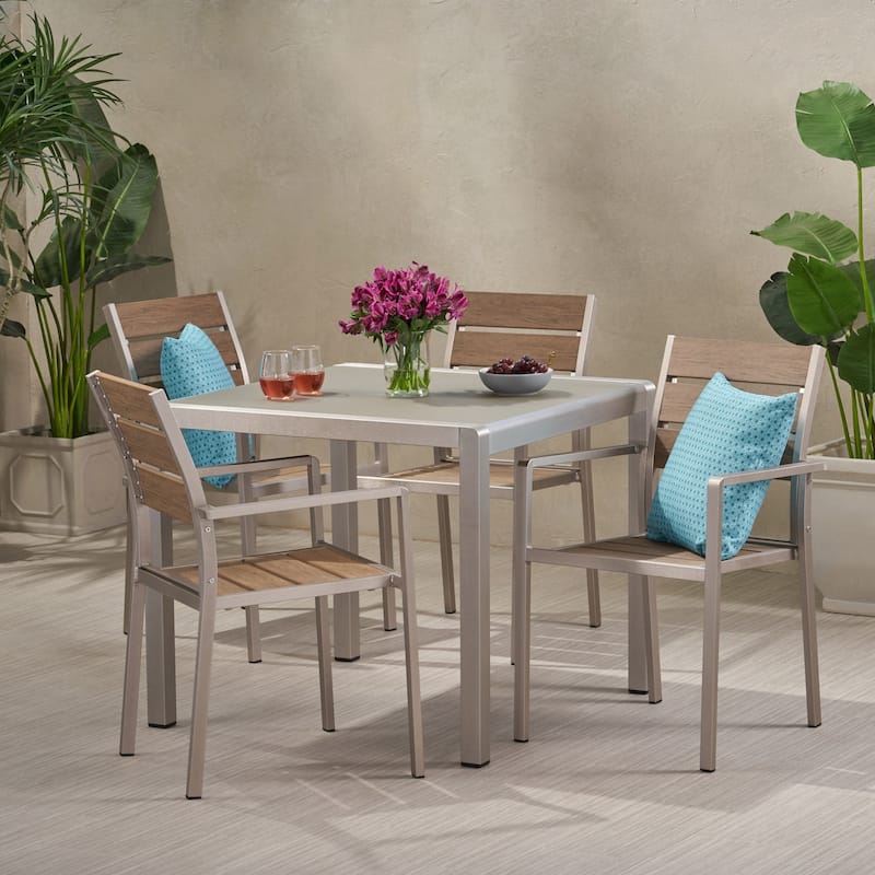 Cape Coral Aluminum Outdoor 5-piece Dining Set by Christopher Knight Home