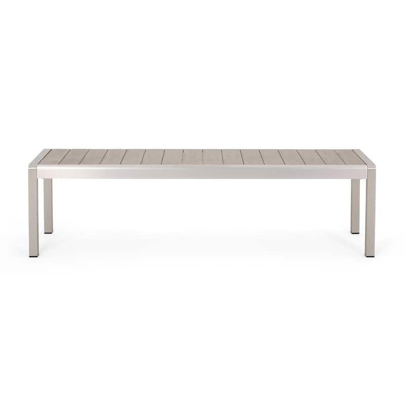 Cape Coral Faux Wood/ Aluminum Outdoor Picnic Table And Bench Set by Christopher Knight Home