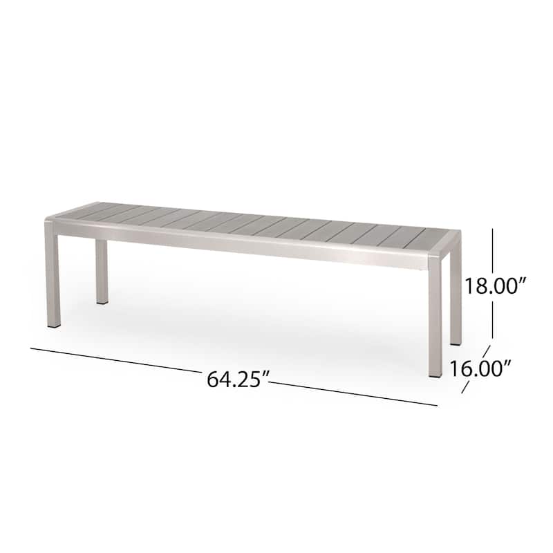 Cape Coral Faux Wood/ Aluminum Outdoor Picnic Table And Bench Set by Christopher Knight Home