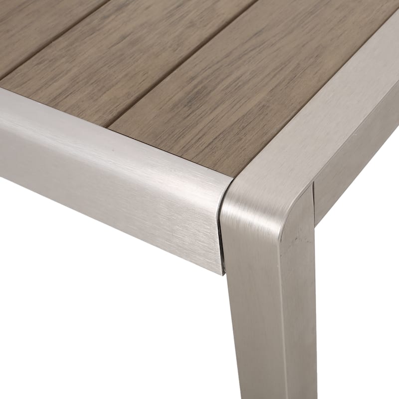 Cape Coral Faux Wood/ Aluminum Outdoor Picnic Table And Bench Set by Christopher Knight Home