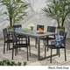 preview thumbnail 2 of 14, Blan 6-seater Aluminum Dining Set by Christopher Knight Home