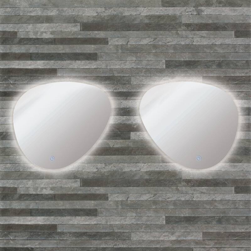 Transolid Harper LED-Backlit Left and Right Contemporary Mirrors Kit with Touch Sensor