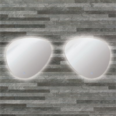 Transolid Harper LED-Backlit Left and Right Contemporary Mirrors Kit with Touch Sensor