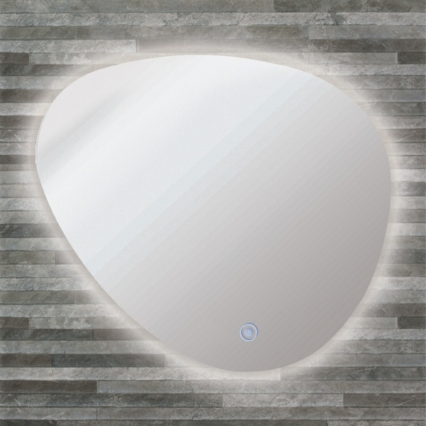 Transolid Harper 26in x 23in LED-Backlit Right Contemporary Mirror with Touch Sensor