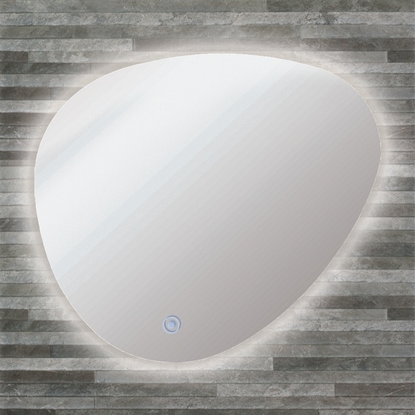 Transolid Harper 26in x 23in LED-Backlit Left Contemporary Mirror with Touch Sensor