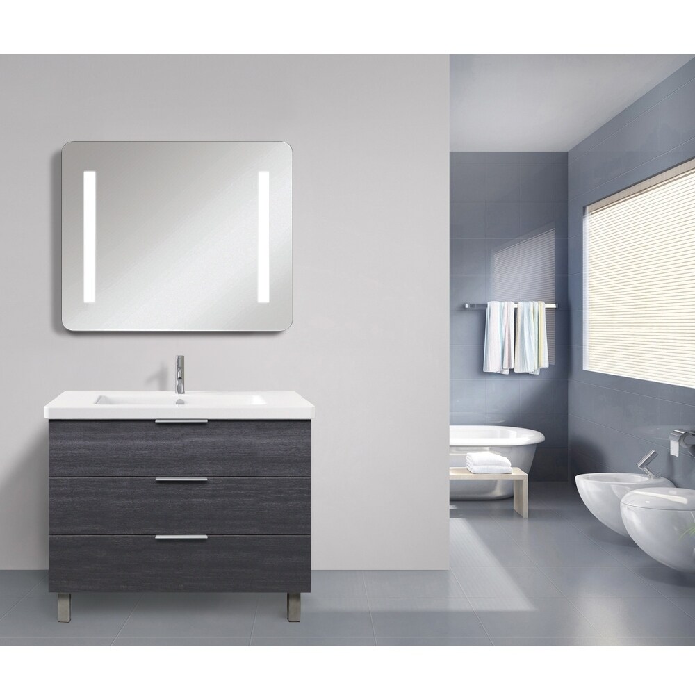 Transolid Veda 35in x 29in LED-Backlit Contemporary Mirror with