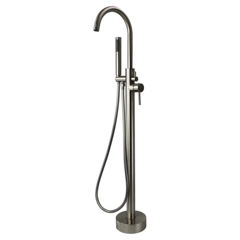 Transolid Peyton Free Standing Tub Filler With Hand Shower - 6.3" x 7.88" x 43.13" - Brushed Nickel