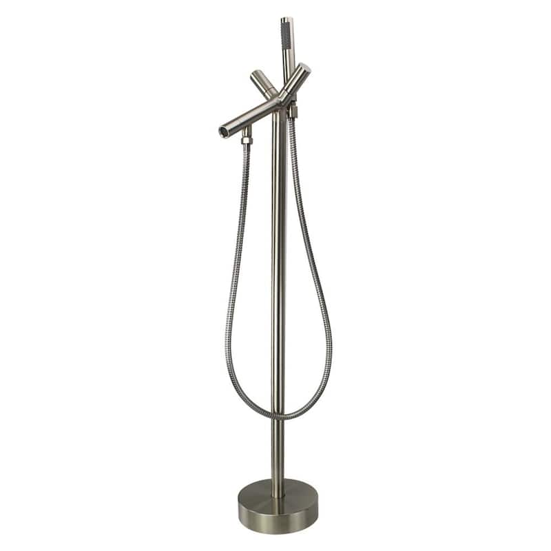 Transolid Duvall Free Standing Tub Filler With Hand Shower - 7.88" x 8.27" x 42.13" - Brushed Nickel