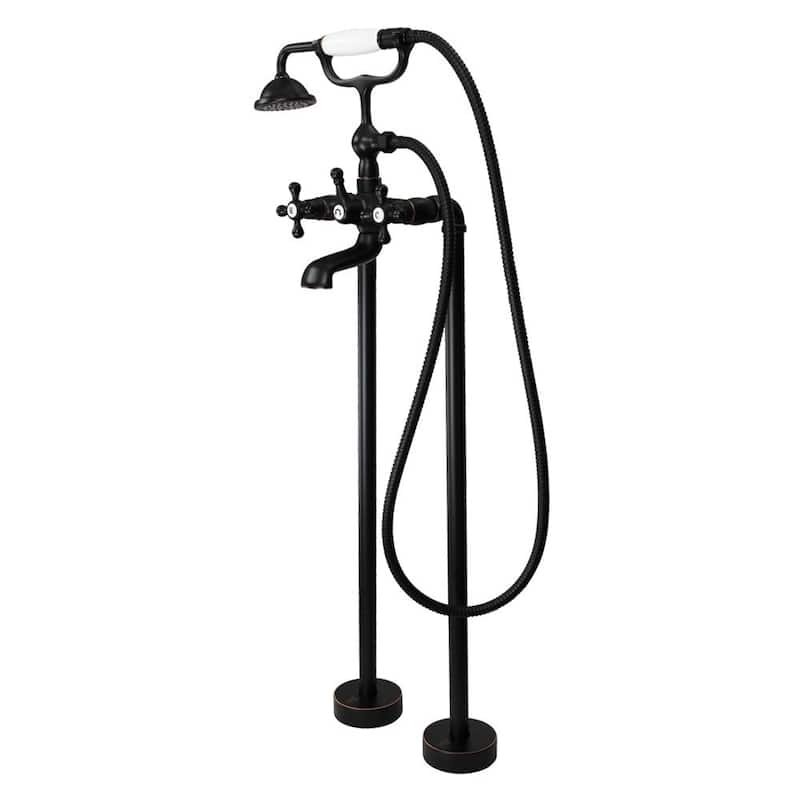 Transolid Cromwell Free Standing Tub Filler With Hand Shower - 10.91" x 5.52" x 36.3" - Oil Rubbed Bronze