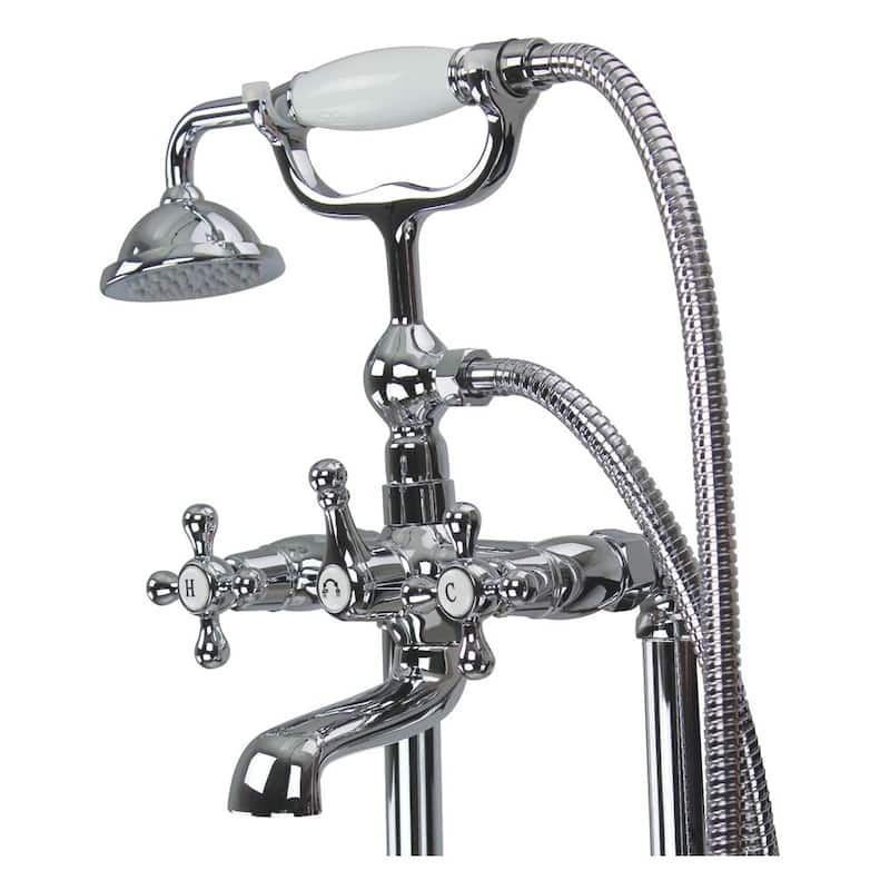 Transolid Cromwell Free Standing Tub Filler With Hand Shower - 10.91" x 5.52" x 36.3"