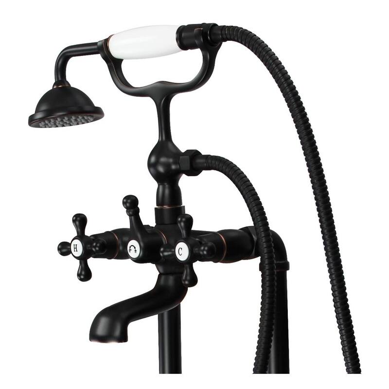 Transolid Cromwell Free Standing Tub Filler With Hand Shower - 10.91" x 5.52" x 36.3"