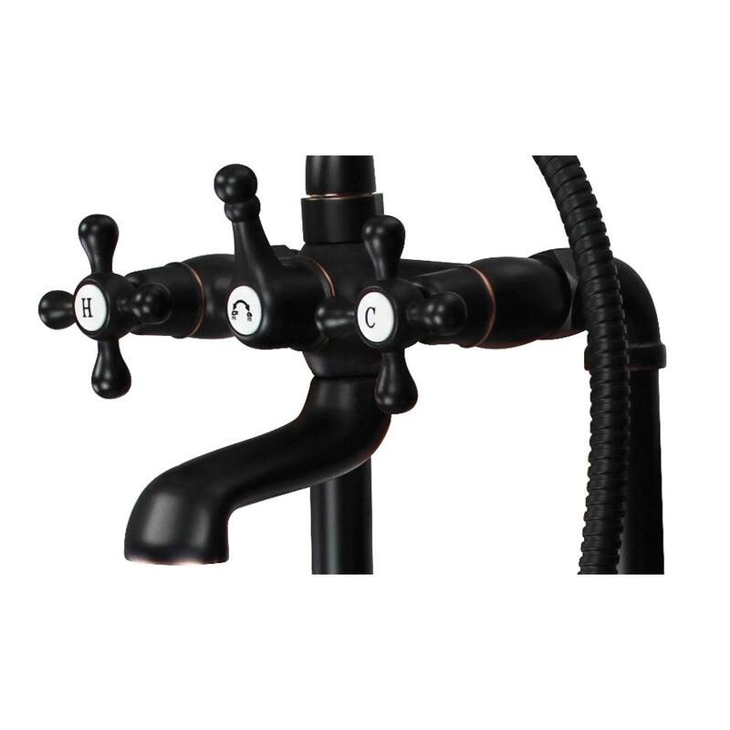Transolid Cromwell Free Standing Tub Filler With Hand Shower - 10.91" x 5.52" x 36.3"