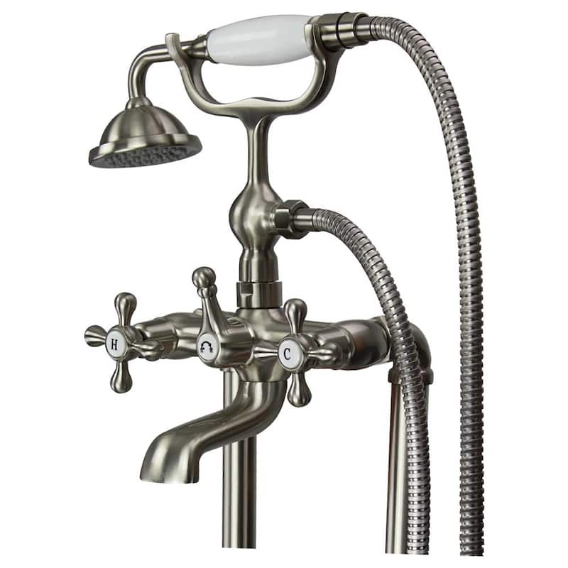 Transolid Cromwell Free Standing Tub Filler With Hand Shower - 10.91" x 5.52" x 36.3"