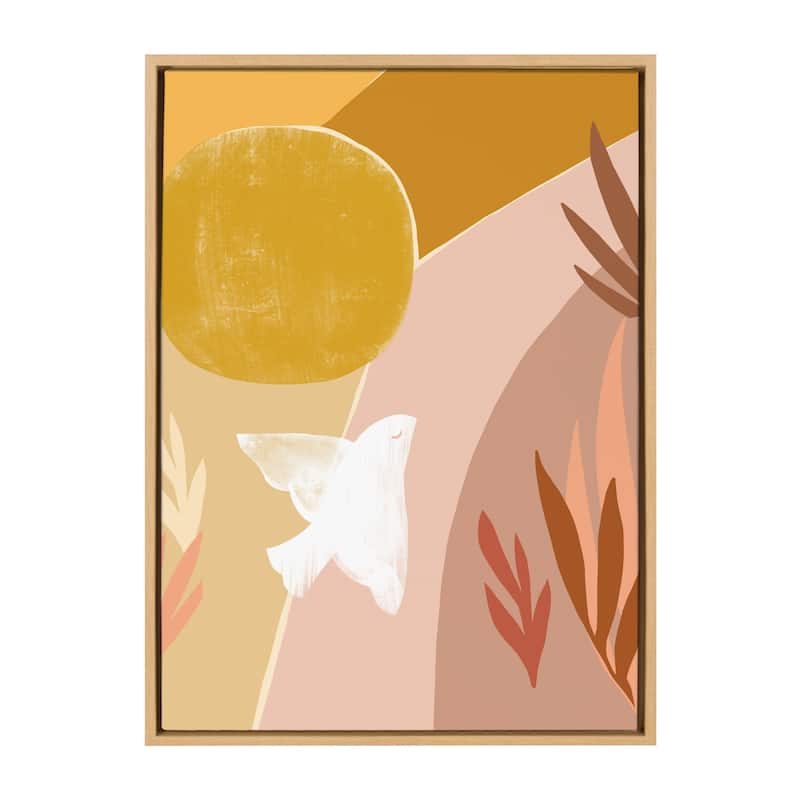 Kate and Laurel Sylvie Dove Framed Canvas by Kate Aurelia Holloway - 23x33 - Plastic - Brown