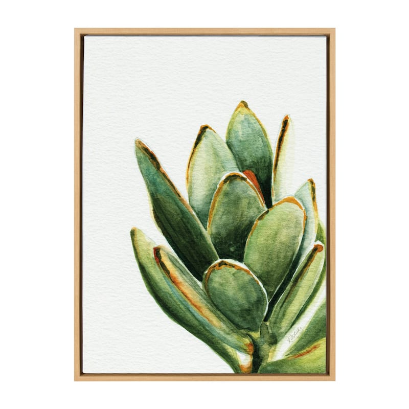 Kate and Laurel Sylvie Plant Canvas By Jennifer Redstreake Geary - 23x33 - Plastic - Brown