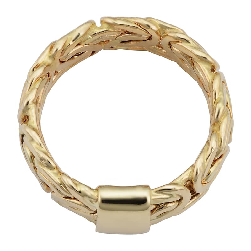 14k Yellow Gold 7.5 millimeter Byzantine Band Ring