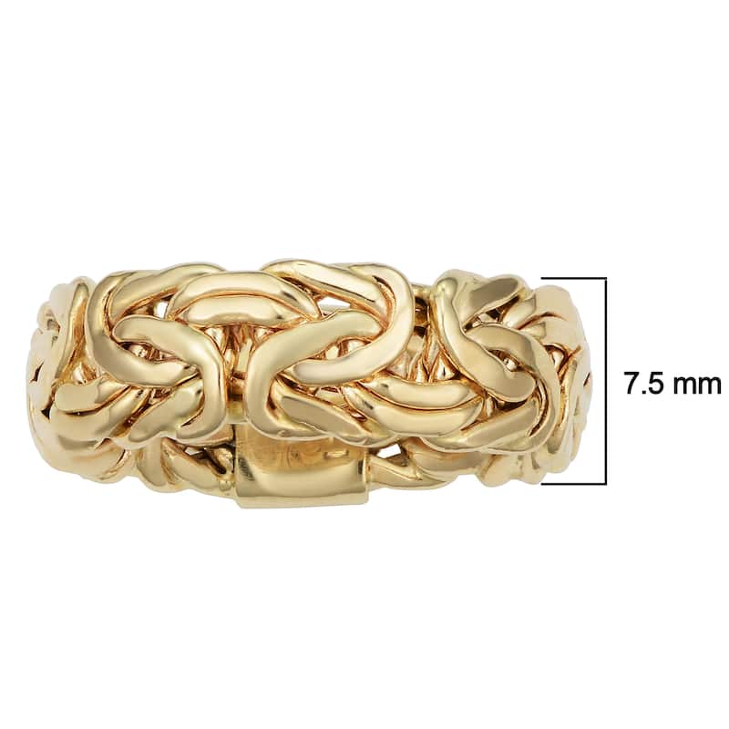 14k Yellow Gold 7.5 millimeter Byzantine Band Ring