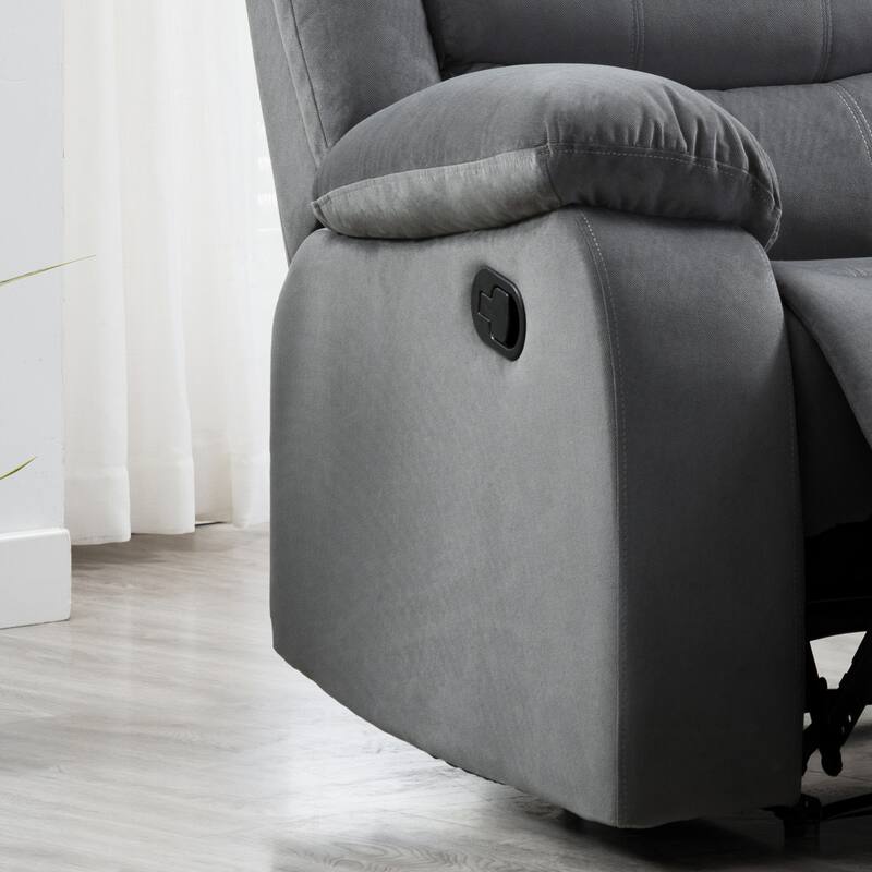 Jim Modern Grey Upholstered Manual Reclining Living Room Chair