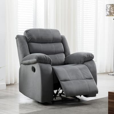 Jim Modern Grey Upholstered Manual Reclining Living Room Chair