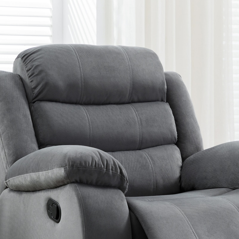 Jim Modern Grey Upholstered Manual Reclining Living Room Chair
