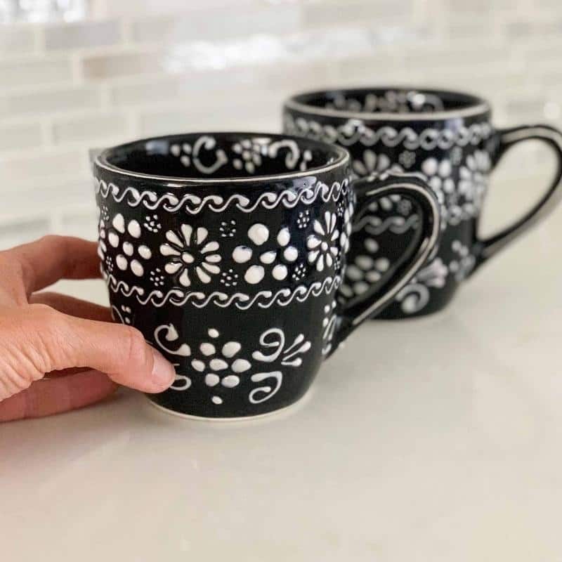 Handmade Encantada Pottery Mugs, Ink