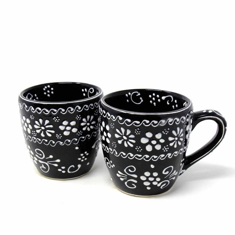 Handmade Encantada Pottery Mugs, Ink