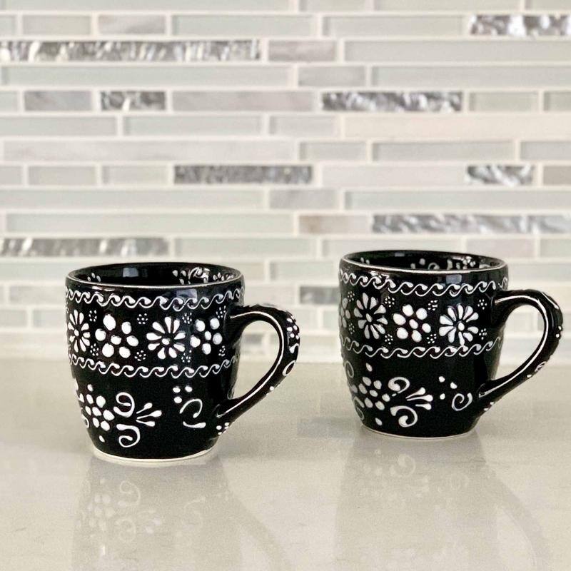 Handmade Encantada Pottery Mugs, Ink