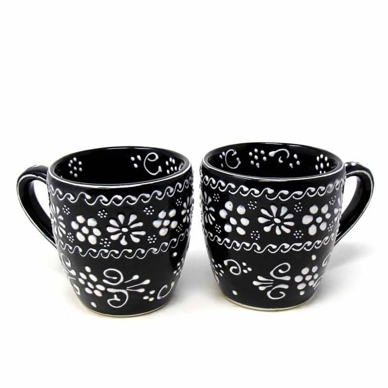 Handmade Encantada Pottery Mugs, Ink