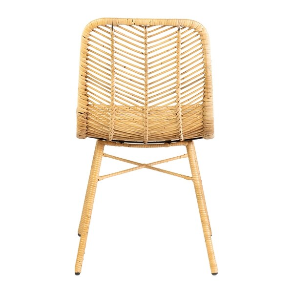 rattan dining chair with metal legs