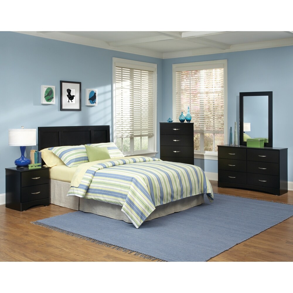 2 Piece Black Drawer Dresser Chest Set Home Living Bedroom Furniture