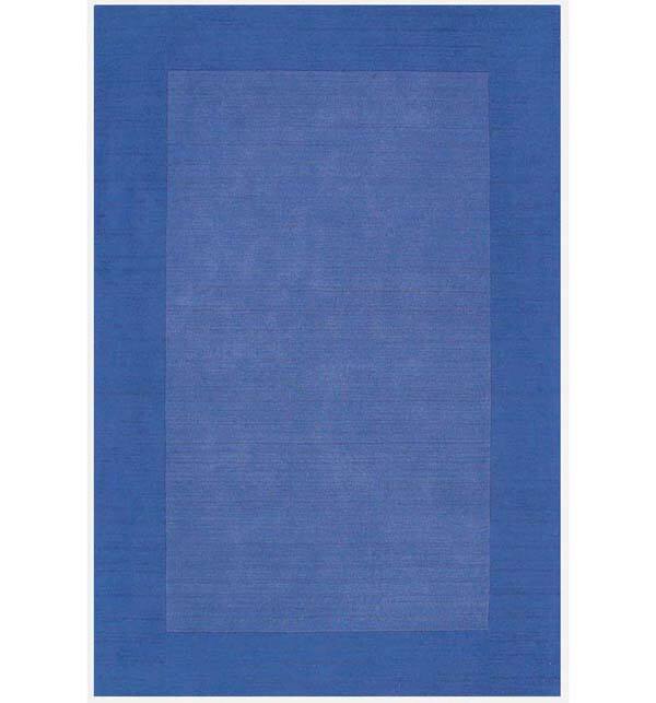 Hand-tufted Blue Border Wool Rug (8' 9 x 13')