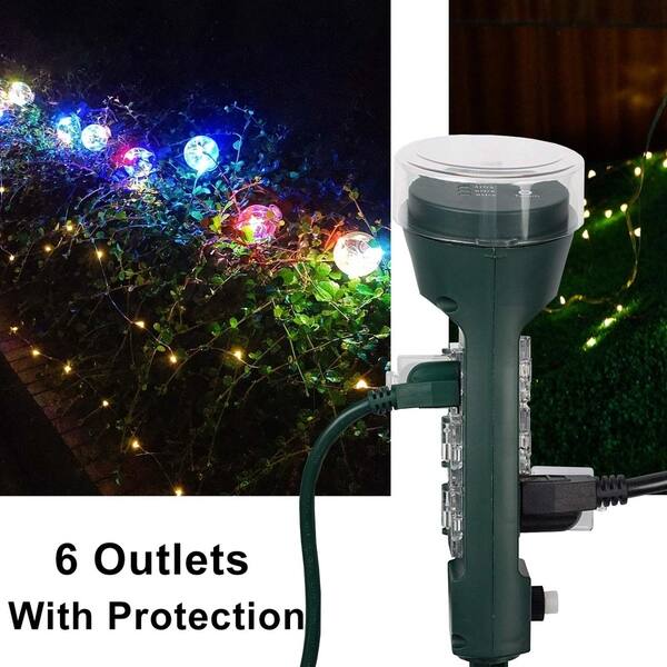 Fuji Labs 6 Outlet Yard Stake Digital Timer Green 2 X Fuji Labs 6 Outlet Yard Stake