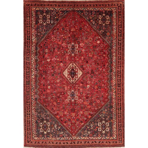 Vintage Tribal Oriental Hand Knotted Abadeh Persian Wool Area Rug - 10'0" X 6'11"