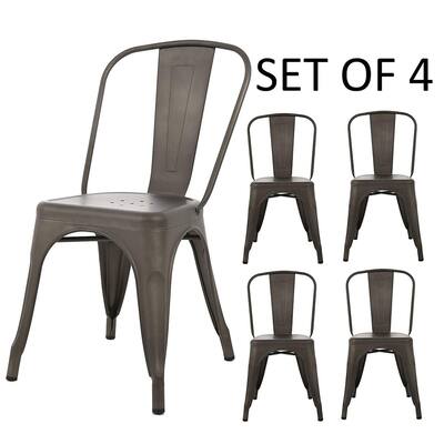 Buy Bronze Finish Metal Kitchen Dining Room Chairs Online At