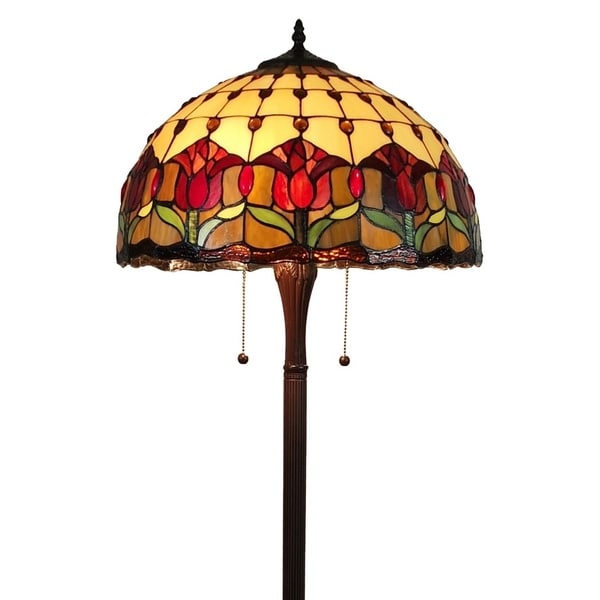 Shop Tiffany Style Floor Lamp 62 Tall Stained Glass Flower Tulip