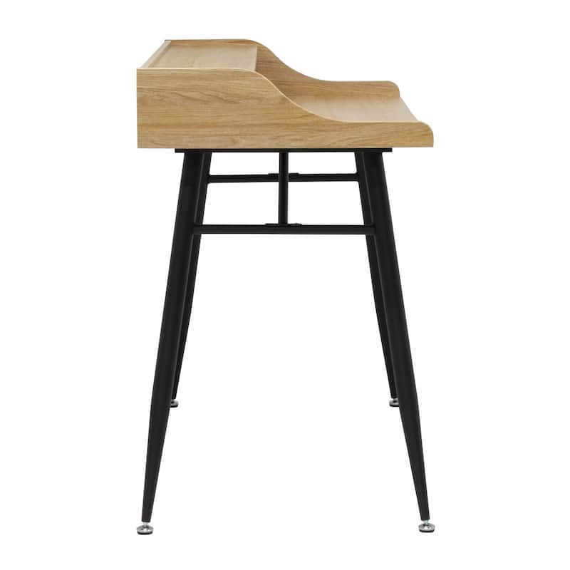 Calico Designs Woodford 45" Wide Modern, Secretary, Writing, Desk with Low Storage Hutch and Metal Tapered Legs