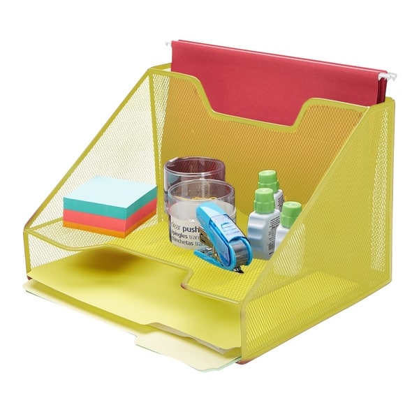 Shop Mind Reader 3 Section Desk File Organizer Letter Tray