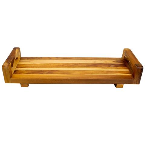 EcoDecors Solid Teak Eleganto Bathtub Seat Bench Board And Tray With Liftaide Arms