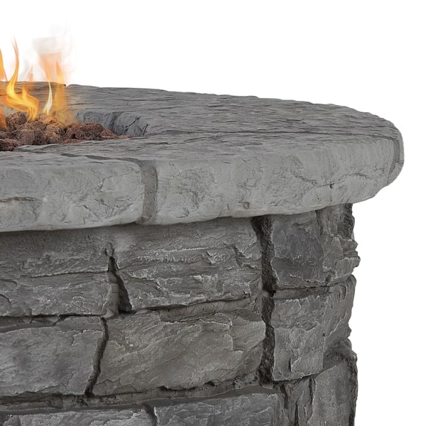 Shop Sedona Round Propane Fire Table In Gray With Natural Gas