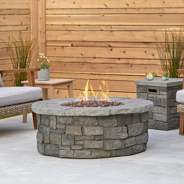 Shop Sedona Round Propane Fire Table In Gray With Natural Gas