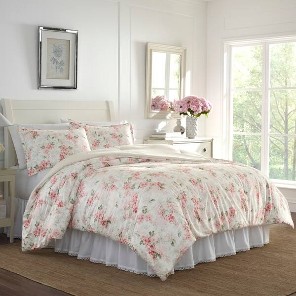 Shop Laura Ashley Wisteria Pink Comforter Set On Sale