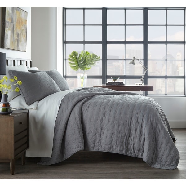 City Scene Avondale Grey Cotton Quilt Set
