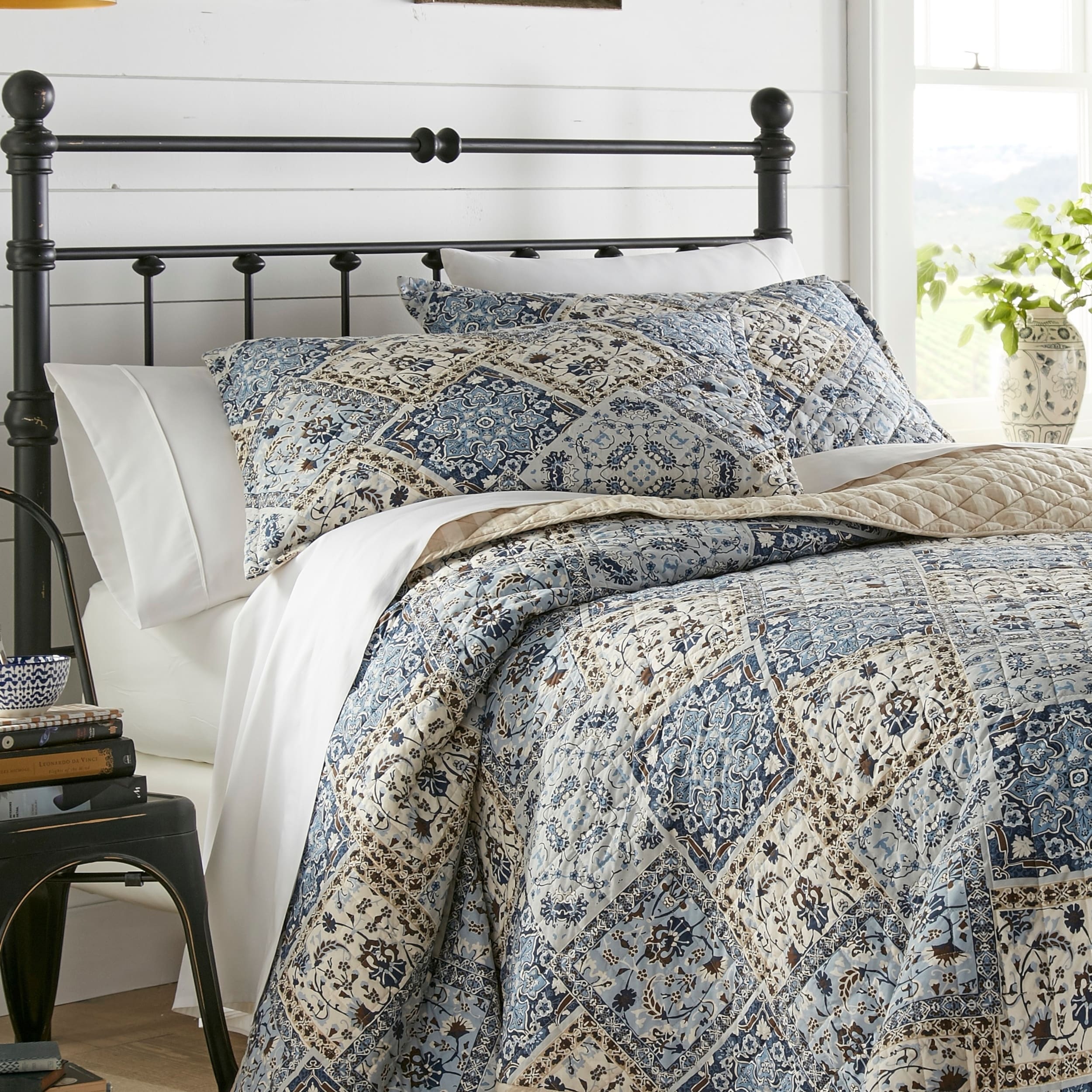 Stone Cottage Arell Blue Cotton Quilt Set - Overstock - 29030432